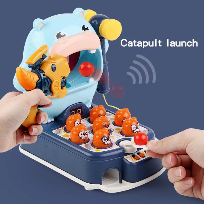 Mainan Edukasi Anak Whack A Mole Hippo 3In1 Asli 100%