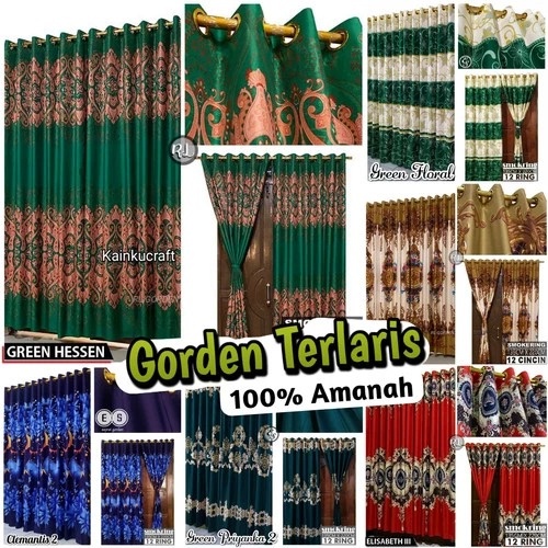 Gorden Gordyn Estetik Curtain Kekinian Aesthetic Termurah V0R8 Terbaru Bagus Minimalis Premium Black