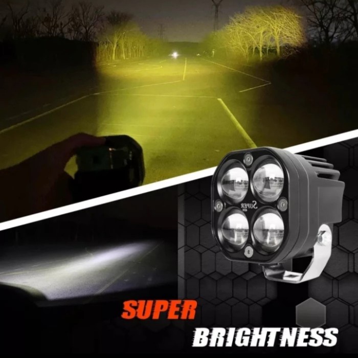 LAMPU TEMBAK KABUT LASER GUN L4Z NEW DESIGN PUTIH KUNING LENSA SUPER