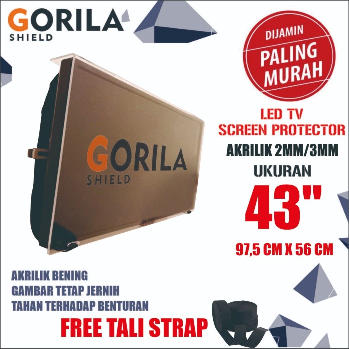 

BOOM SALE Pelindung Layar TV LED 43"inch-Akrilik - Screen guard - Tempered glass - TEKUK
