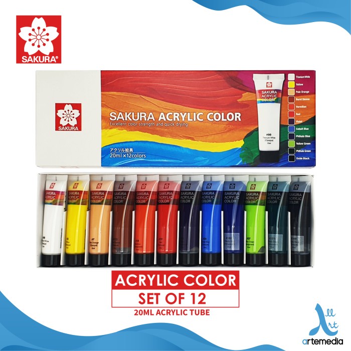 

BERKUALITAS Cat Akrilik Sakura Acrylic Paint Color Set