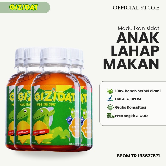 

Sale Terbatas Gizidat Madu Penambah Nafsu Makan 4 Botol - 130Ml Aman