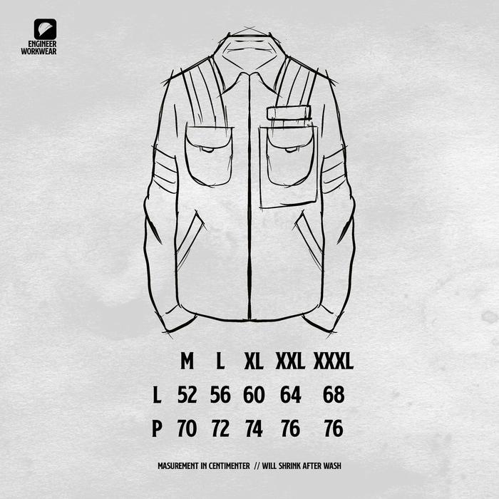 JTTOP" ENGINEER WORKWEAR - LOGGING BLUE, WEARPACK/KEMEJA PANJANG / KEMEJA KERJA LAPANGAN BY ENGINEER