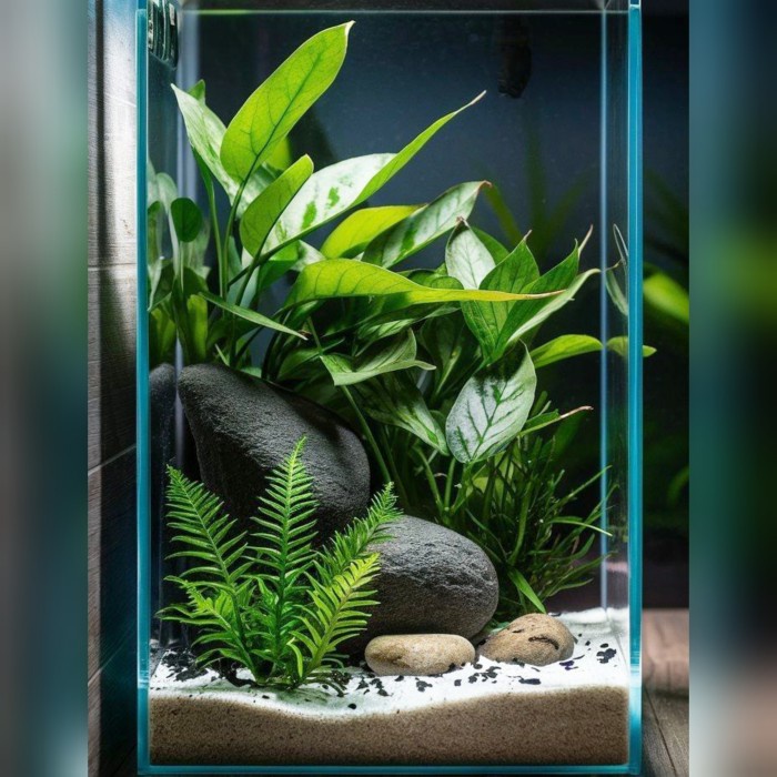 

BOOM SALE 1 set aquascape mini pohon sintetis akuarium akrilik siap pasang