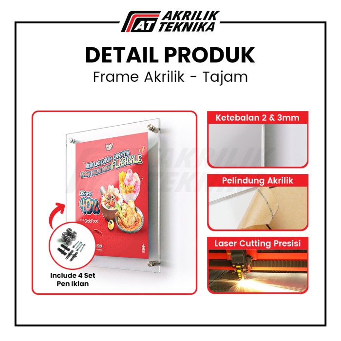 

TERUJI FRAME / BINGKAI / DISPLAY POSTER AKRILIK BERKUALITAS UKURAN A3