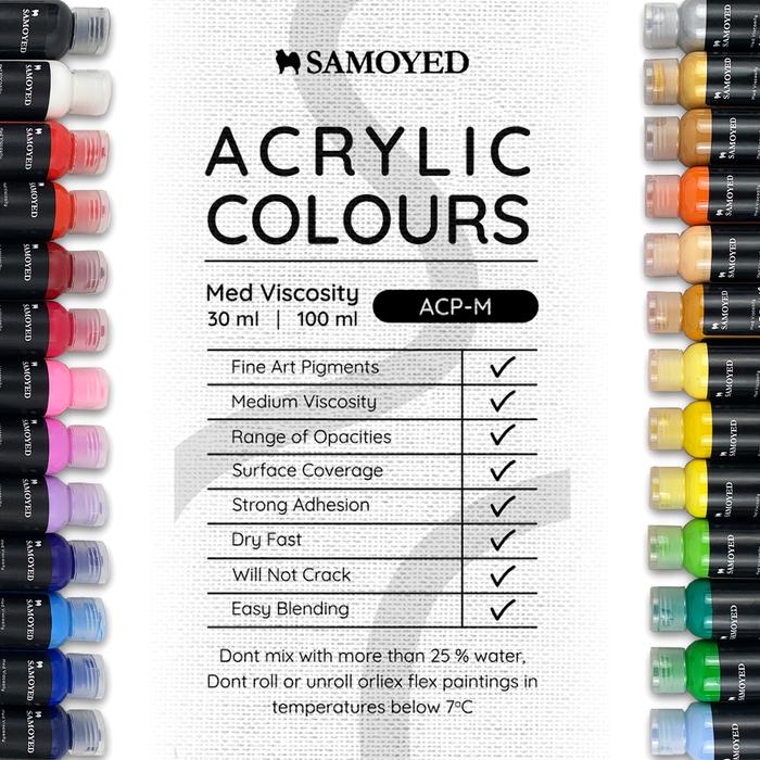 

PRODUK TERBATAS Cat Lukis Akrilik / Acrylic Paint / Colours 30 ml Samoyed ACP-M30 Emas / Perak /