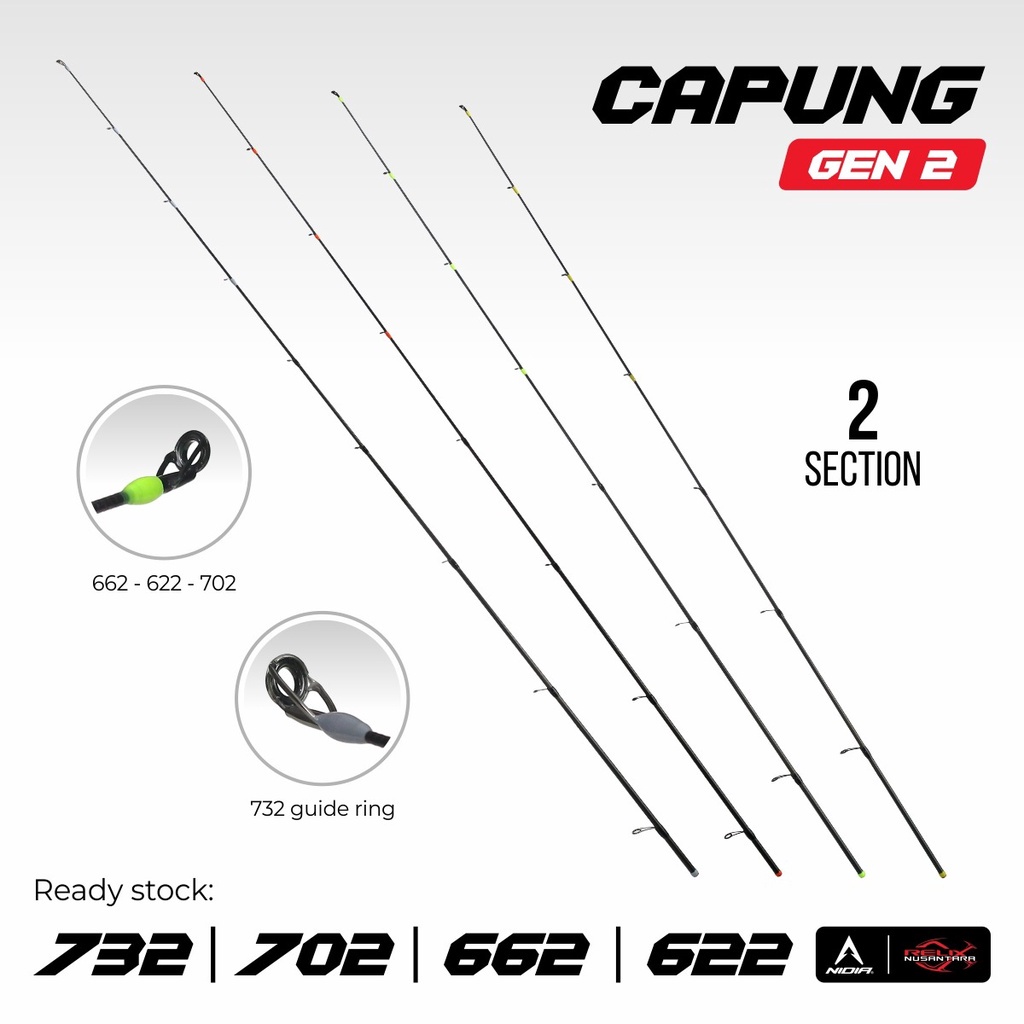 EXTRA BONUS Joran Relix Nusantara CAPUNG GEN 2 dan Gen 3 Spinning dan BC ( BaitCasting ) Joran UL
