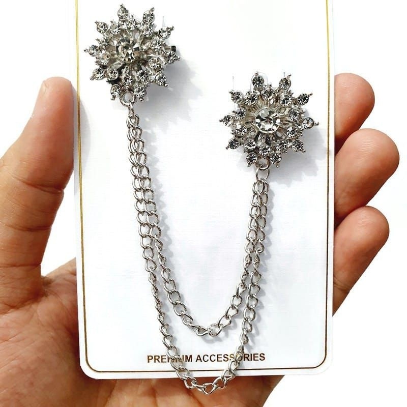 UM1 Bros Rantai Rumbai Desain Bintang Snowflake chain Untuk Pria Aksesoris Jas Blazer