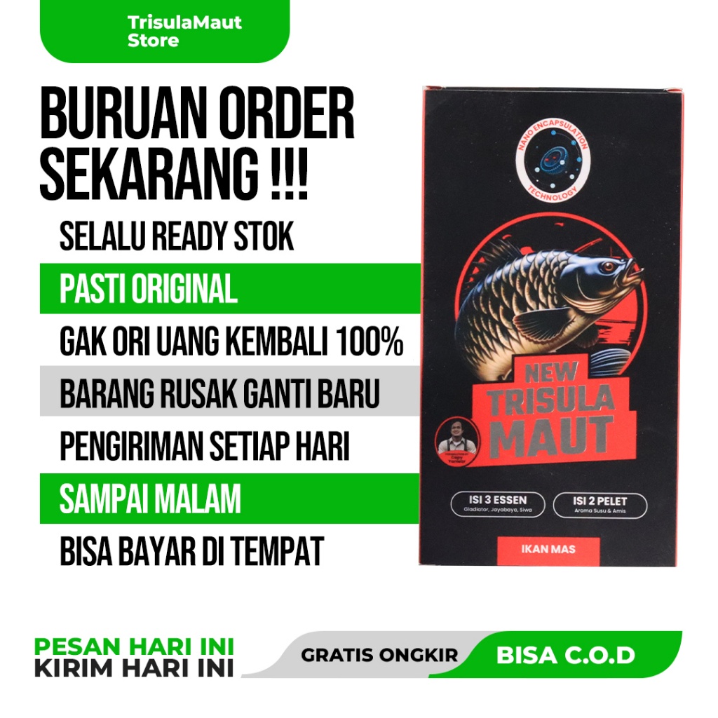 New Trisula Maut Essen Harian Juara Pancing Terbaik Ikan Mas Lomba Nila Liar Lele Babon Patin Laut
