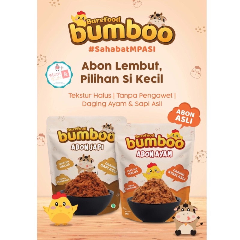 

BAREFOOD BUMBOO Abon Sapi & Ayam 100gr MPASI Non MSG Beef Chicken Floss WE!