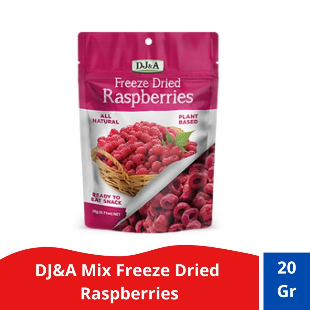 

DJ&A Dried Rasberries - Camilan rasberi kering Australia 20gr WE!