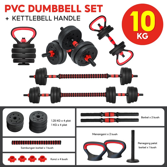 BG SPORT Dumbbell PVC Twin Pack Dumbbell pair weight lifting 10 kg