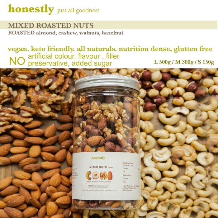 

MIXED ROASTED NUTS , KACANG PANGGANG ALMOND CASHEW HAZELNUT WALNUT