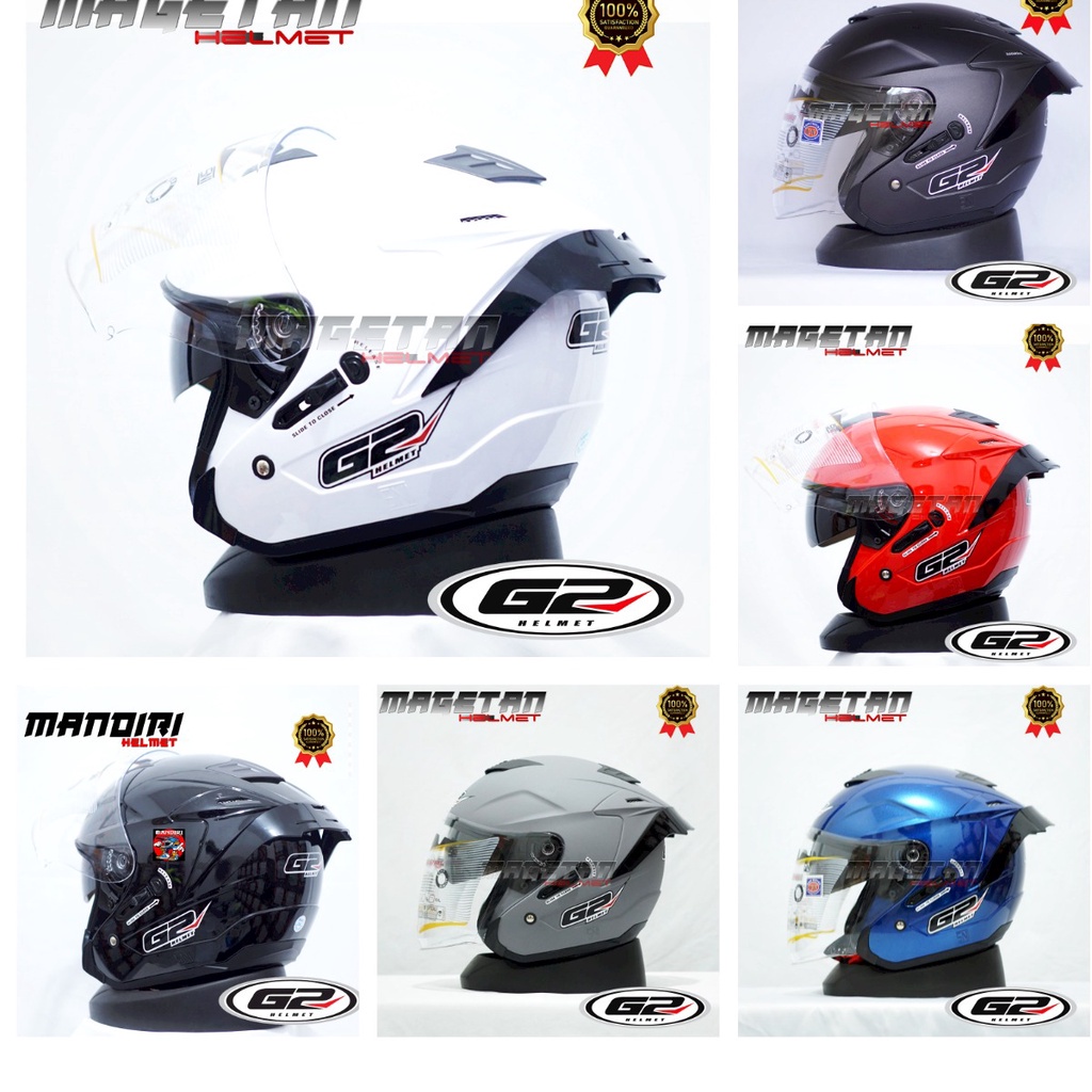 FLASH SALE HELM DOUBLE VISOR G2 DYNAMIC G2 OPTIMAX DYNAMIC CENTRO SOLID HALF FACE
