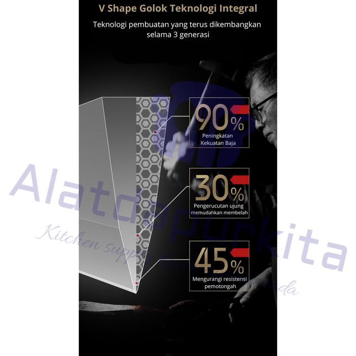 Pisau Potong Daging Cincang Super Tajam Parang Golok Cacah Tulang Jumbo Bahan Baja Stainless Khusus