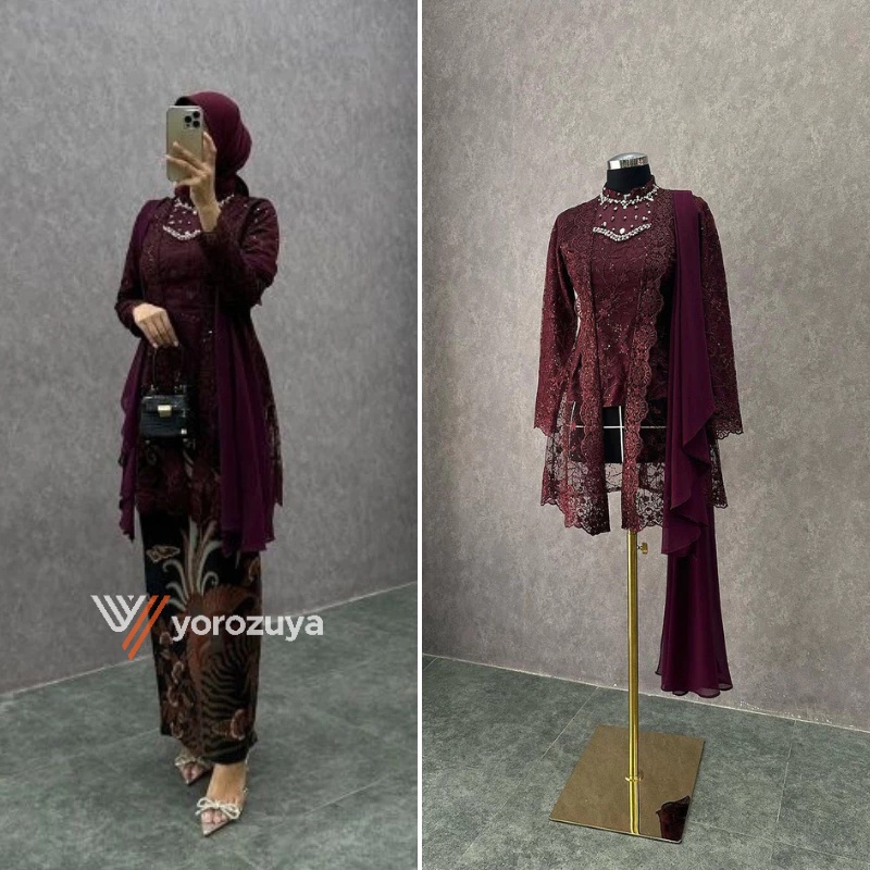 PROMO / Kebaya Couple Kutu Baru Modern Kebaya Wisuda Set Lamaran Tunangan Batik Baju Couple