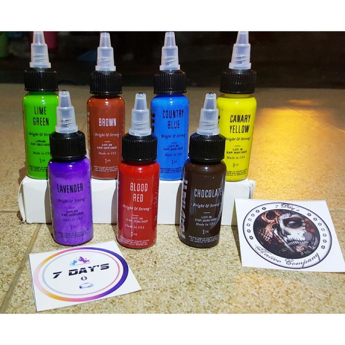 ..... Tinta Tato Radiant Original Usa 1 Set 7 Warna
