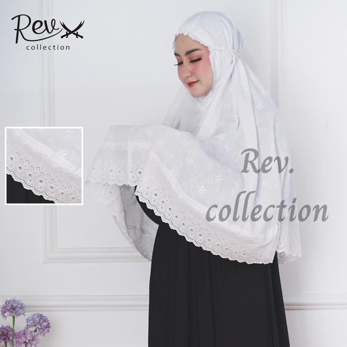 Bergo Jepang Renda Katun Jumbo Perlengkapan Haji Dan Umroh Cantik Jilbab Putih Muslim Kerudung