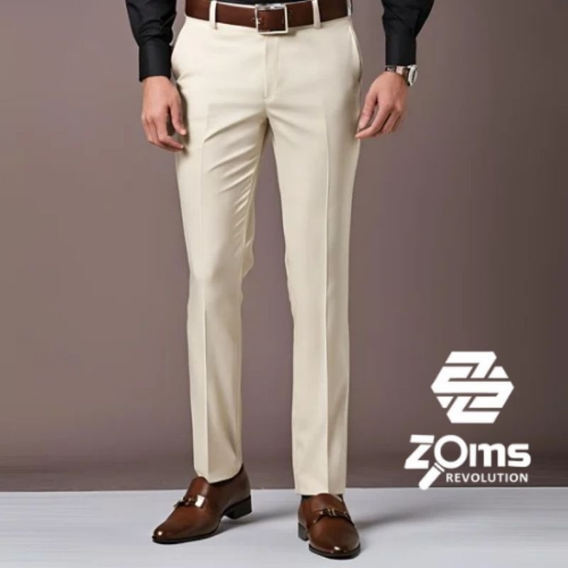 PROMO / Celana Formal Pria Slim Fit Celana Kantor Pria Bahan Cream