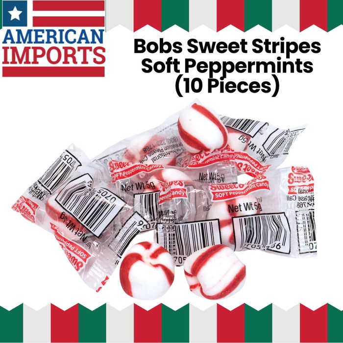 

Brach'S Bobs Sweet Stripes Soft Peppermints (10 Pieces) - Permen Peppermint