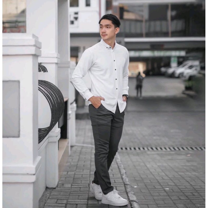PROMO / kemeja putih pria kemeja putih pria lengan panjang kemeja polos putih pria kemeja polos