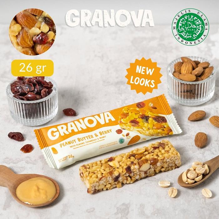 

Granola Bar By Granova Snackbar Sarapan 26 Gr - 1 Karton Isi 16Pcs