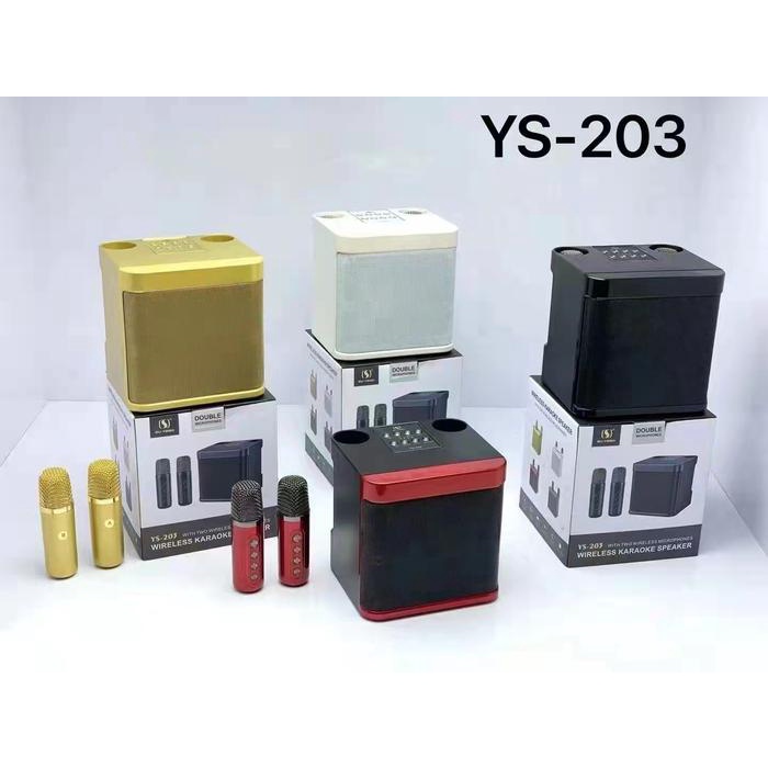 promo Karaoke Speaker Bluetooth YS-203 Voice Change 2 mic for Mobile Phone speaker portable Speaker