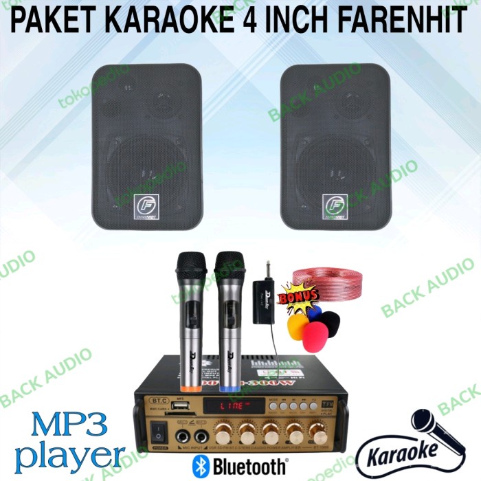 PAKET KARAOKE 2 FARENHIT 4 INCH PAKET KARAOKE MINI RUMAHAN FULL SET
