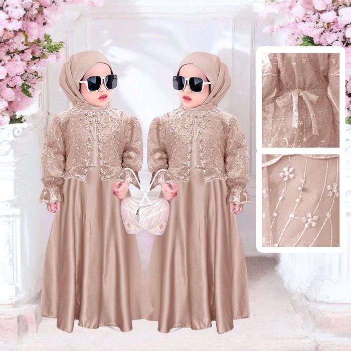 DRESS SLAVINA KID / GAMIS ANAK PEREMPUAN 3-10 TAHUN / GAMIS LEBARAN ANAK / GAMIS COUPLE ANAK DAN IBU