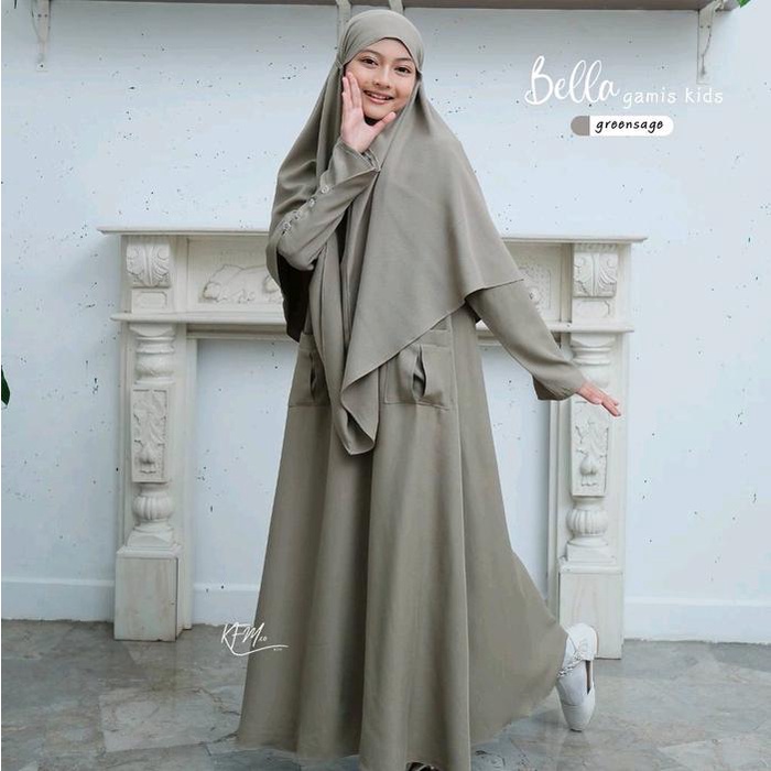 Bella gamis set khimar kids by KFM gamis anak set bergo syar'i cadar Cantik