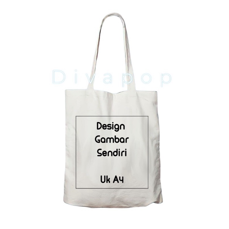 Tote bag Kanvas Motif CUSTOM / Tote Bag Kanvas Murah Premium Unisex/ Goodiebag / Souvenir