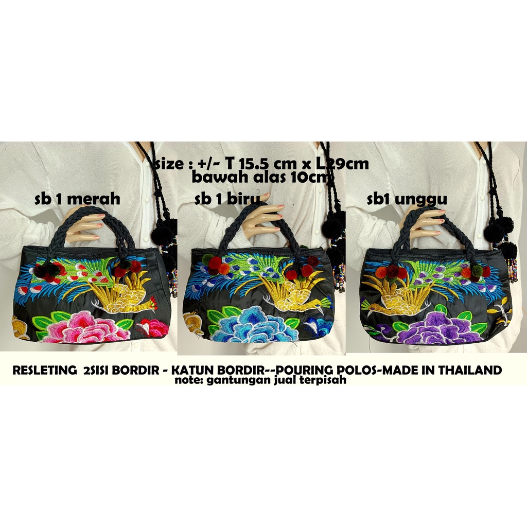 tas bordiran import/tas thailand/tas slempang/tas etnik/clutch/tas pingang/dompet/tote bag/top