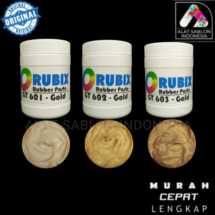 Ready TINTA SABLON RUBBER GOLD RUBIX 500GR ALAT SABLON