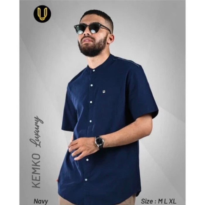 Kemeja Pria Koko Lengan Pendek Katun Uhud