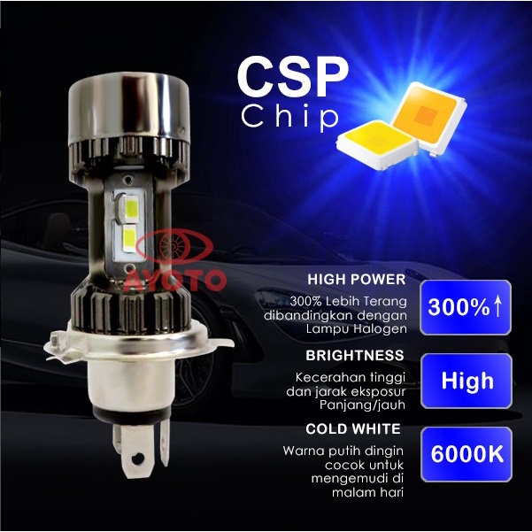 TOP LAMPU LED MOBIL AYOTO A2-H4 ORIGINAL -