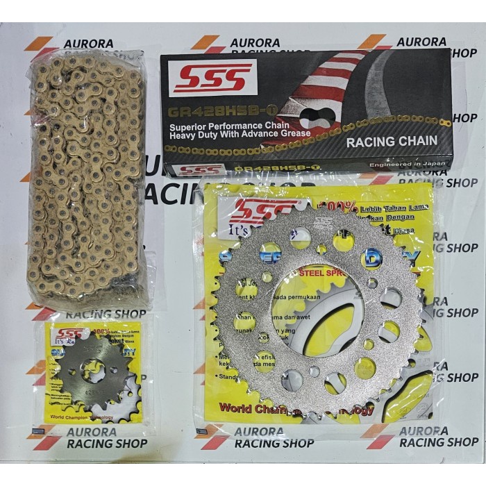 TOP GEAR SET SSS 428 MX KING - VIXION NEW + RANTAI SSS HSBT -