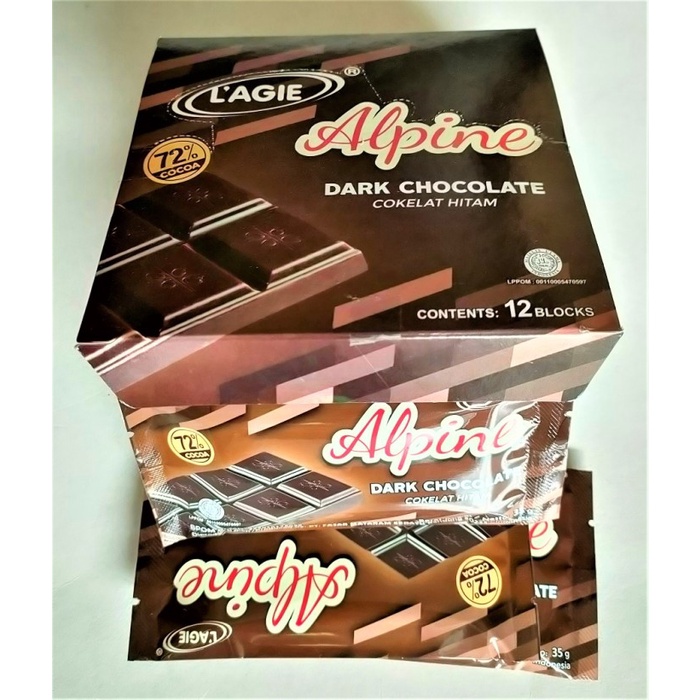 

BARANG TERLARIS Lagie Alpine Dark Chocolate (Box) 12 pcs