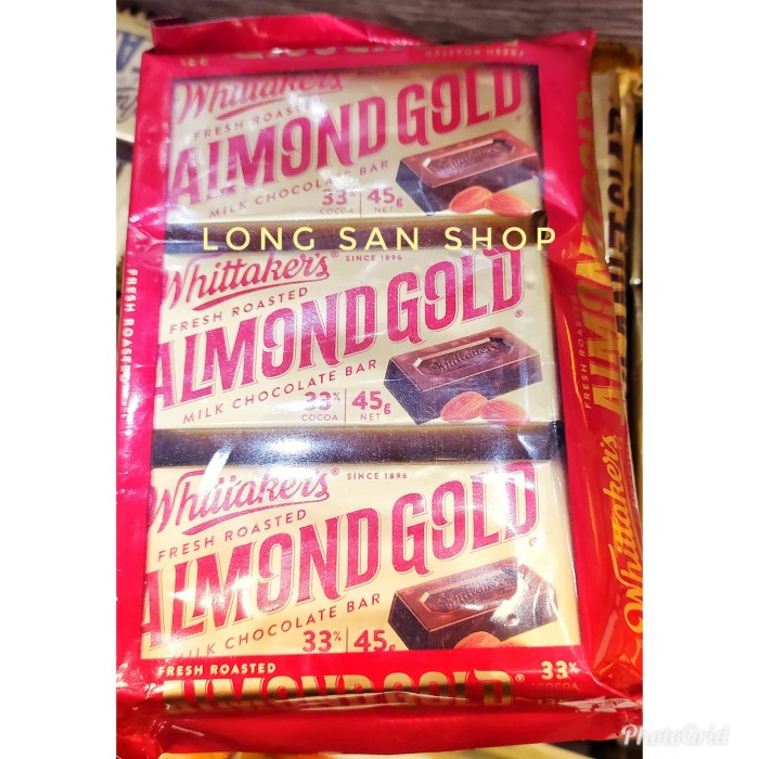 

BARANG TERLARIS Whittaker's Fresh Roasted Almond Gold (3 pcs @ 45 gr) - Coklat Impor
