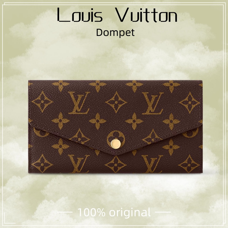 100% originalLV Louis Vuitton Sarah Dompet wanita /dompet blok warna/Dompet genggam jepret/dompet lv