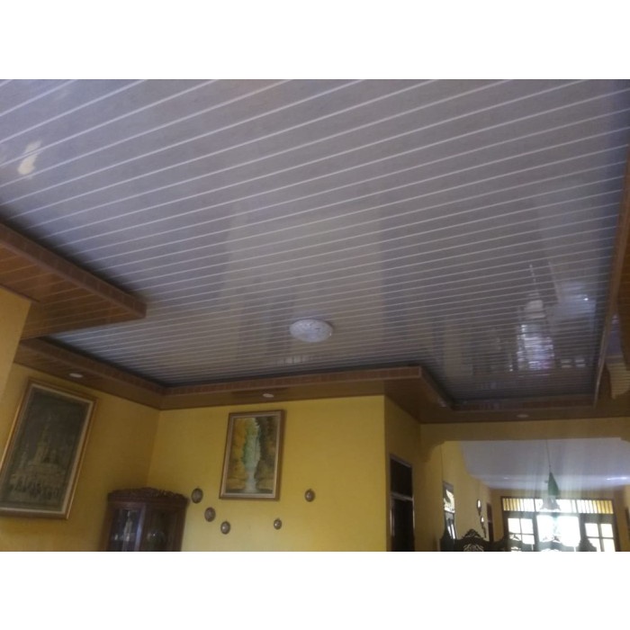 shunda plafon pvc serat kayu putih abu
