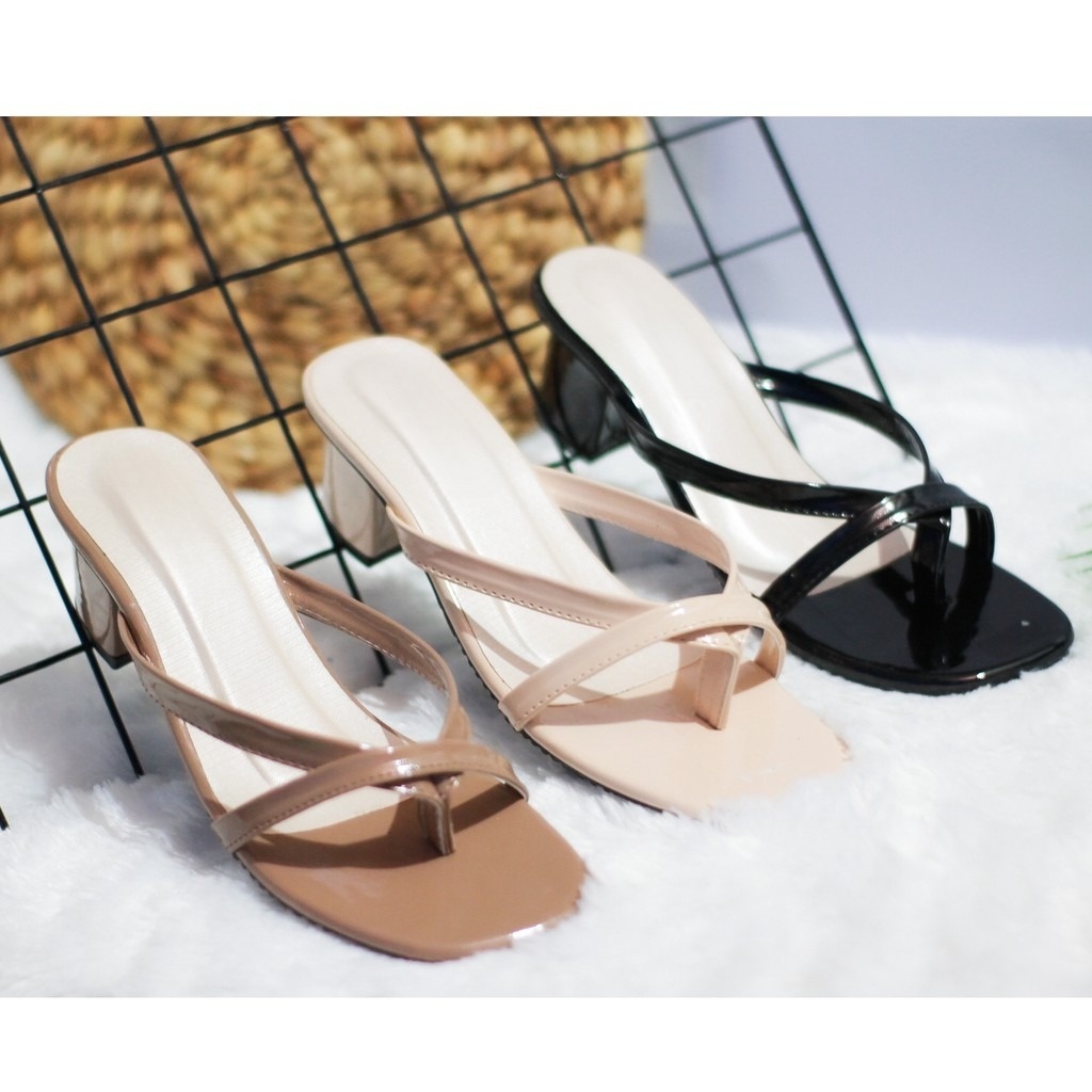 Hills Hak Kaca Tahu Premium Haihils Heals Hils Bridesmaid Kekinian Import Sendal Kondangan Perempuan