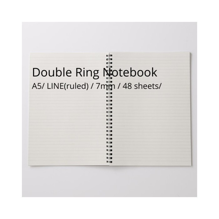 

BARANG TERLARIS MUJI - Double Ring Notebook A5 Line 48 Sheets Buku Tulis / Catatan