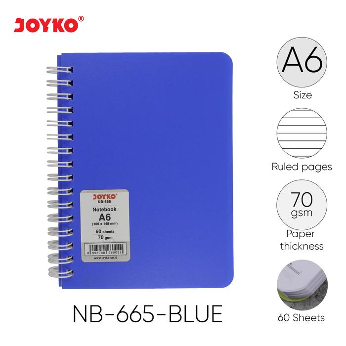 

BARANG TERLARIS JOYKO NOTEBOOK A6 SPIRAL BUKU TULIS JOYKO A6 CATATAN NB-665 KARTON BOX [96PCS]