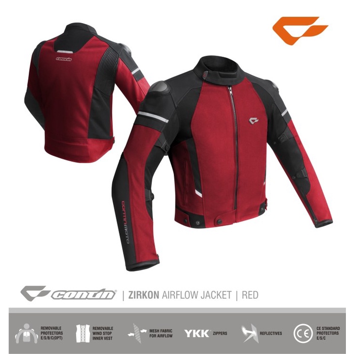 Jaket Contin Zirkon Flift Red Jaket Motor Contin