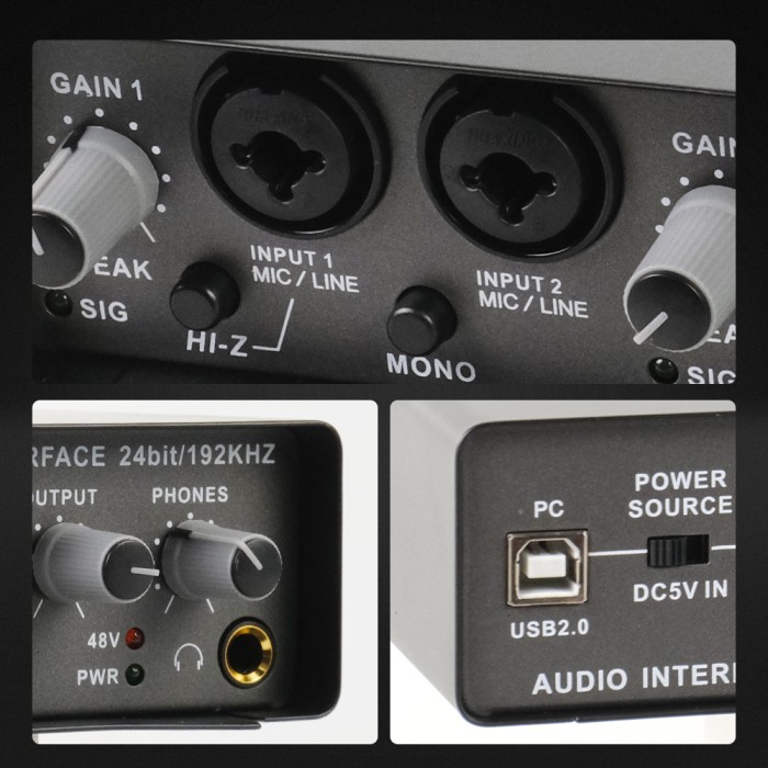 Termurah External Sound Card Audio Interface Preamp Usb 2.0 5V Q-24 Szkoston