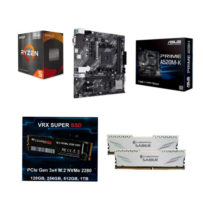 Terhemat Paket Processor Gaming Amd Ryzen 5 5600G Box Ram Ddr4 16Gb