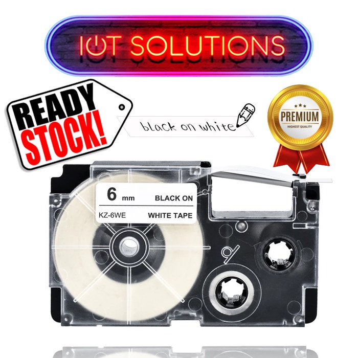 Ready Label Tape 6mm XR-6WE Compatible Printer Casio KL-60 KL-60SR KL-120 EZ