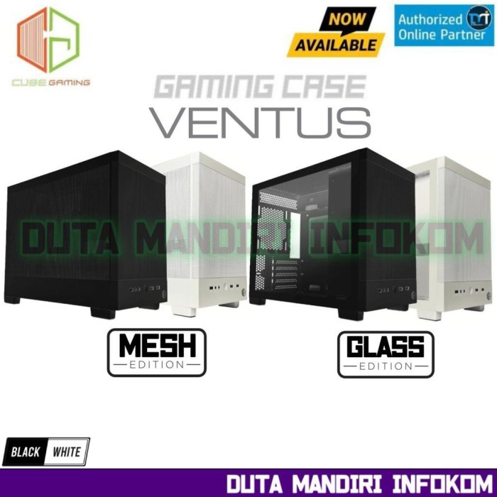 Ready Cube Gaming VENTUS GLASS I MESH - Compact Mini Tower m-ATX Gaming Case