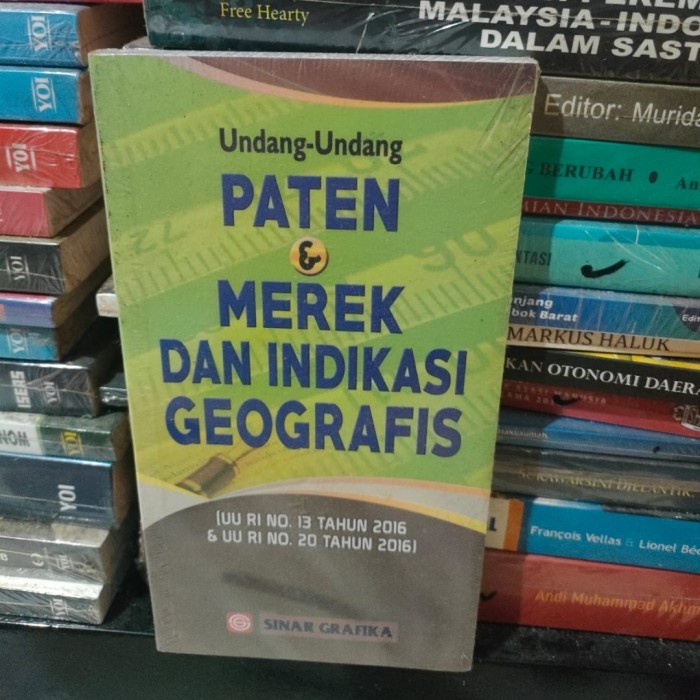 

SALE !!! BUKU UNDANG-UNDANG PATEN & MERK DAN INDIKASI ORIGINAL READYY