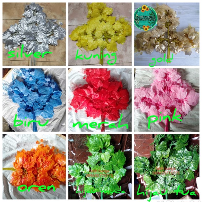 New- Daun Anggur Per lusin/Daun Anggur Plastik/Daun Artificial/Bunga Hias